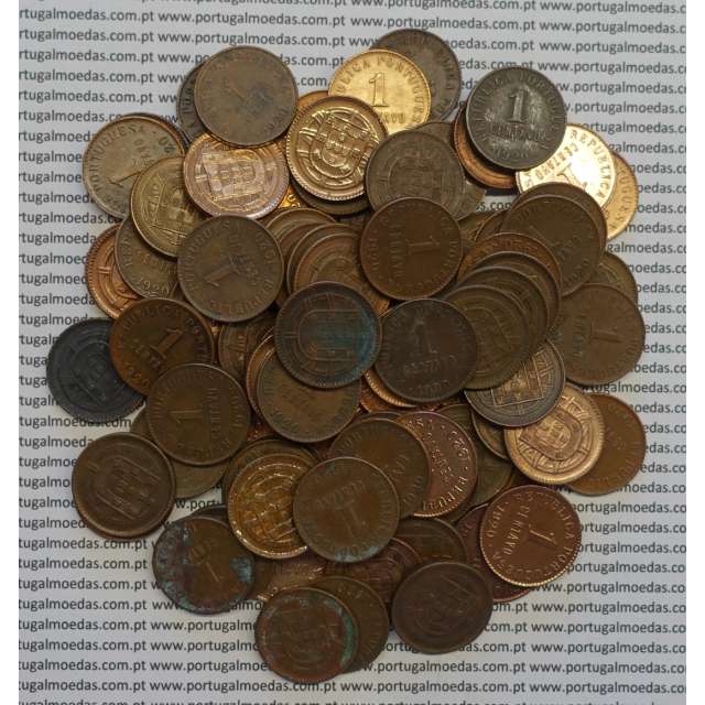 LOTE DE 100 MOEDAS DE UM CENTAVO (1 CENTAVO) BRONZE 1920 "P" ABERTO