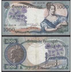 Nota de 1000 Escudos 1967 D.Maria II, 1000$00 19/05/1967 Chapa: 10 - Banco de Portugal (Circulada)