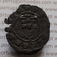 Ceitil Cobre de D. Afonso V (1438 -1481), Ceitil (1/6 Real Branco) Tipologia do catálogo F. Magro 2º Grupo, Mar 2 ondas vincadas