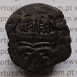Ceitil Cobre de D. Afonso V (1438 -1481), Ceitil (1/6 Real Branco) Tipologia do catálogo F. Magro 2º Grupo - 2.6.1.variante