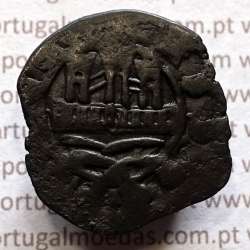 Ceitil Cobre de D. Afonso V (1438 -1481), Ceitil (1/6 Real Branco) Tipologia do catálogo F. Magro 2º Grupo - 2.6.1.variante