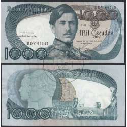 Nota de 1000 Escudos 1968 D.Pedro V, 1000$00 28/05/1968 Chapa: 11 - Banco de Portugal (Pouco Circulada)