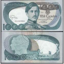 Nota de 1000 Escudos 1980 D.Pedro V, 1000$00 16/09/1980 Chapa: 11 - Banco de Portugal (Circulada)