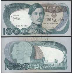 Nota de 1000 Escudos 1982 D.Pedro V, 1000$00 26/10/1982 Chapa: 11 - Banco de Portugal (Pouco Circulada)