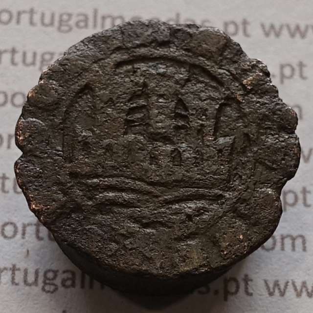 Ceitil Cobre de D. Afonso V (1438 -1481), Ceitil (1/6 Real Branco) Tipologia do catálogo F. Magro 2º Grupo - A5.2.1.7