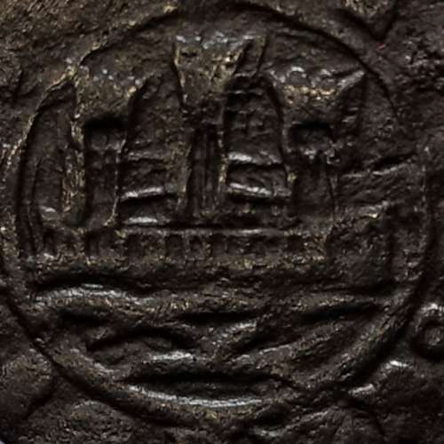 Ceitil Cobre de D. Afonso V (1438 -1481), Ceitil (1/6 Real Branco) Tipologia do catálogo F. Magro 2º Grupo - A5.2.5.4