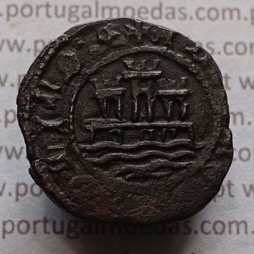 Ceitil Cobre de D. Afonso V (1438 -1481), Ceitil (1/6 Real Branco) Tipologia do catálogo F. Magro 9º Grupo - Não catalogada