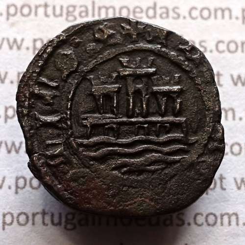Ceitil Cobre de D. Afonso V (1438 -1481), Ceitil (1/6 Real Branco) Tipologia do catálogo F. Magro 9º Grupo - Não catalogada