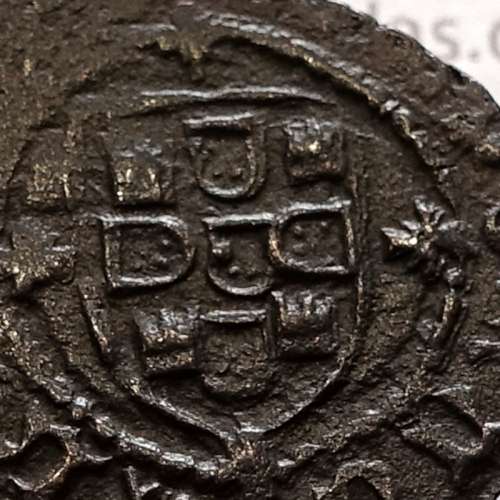 Ceitil Cobre de D. Afonso V (1438 -1481), Ceitil (1/6 Real Branco) Tipologia do catálogo F. Magro 9º Grupo - Não catalogada