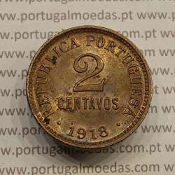 MOEDA DE DOIS CENTAVOS (2 CENTAVOS) BRONZE 1918 MBC+/BELA