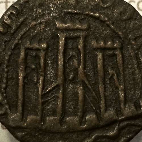 Ceitil Cobre de D. Afonso V (1438 -1481), Ceitil (1/6 Real Branco) Tipologia do catálogo F. Magro 5º Grupo - Não catalogado