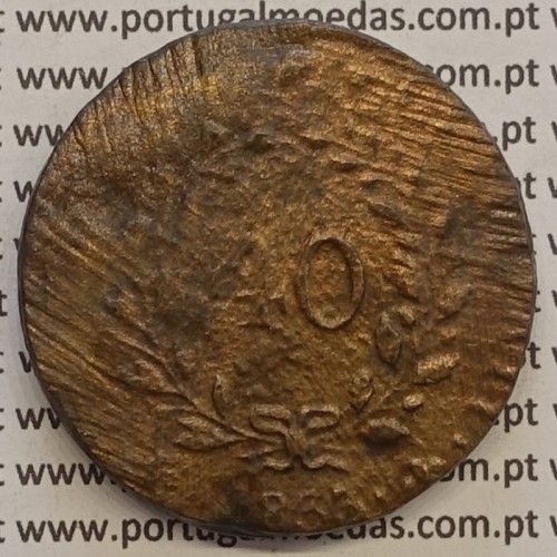 MOEDA PATACO (40 REIS) BRONZE 1833 - EIXO HORIZONTAL - D.MARIA II