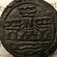 Ceitil Cobre de D. Afonso V (1438 -1481), Ceitil (1/6 Real Branco) Tipologia do catálogo F. Magro 6º Grupo - A5.6.5.2