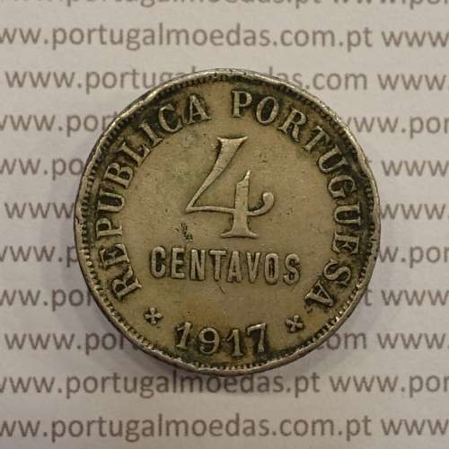 MOEDA DE QUATRO CENTAVOS (4 CENTAVOS) CUPRO-NÍQUEL 1917 BC