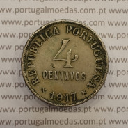 MOEDA DE QUATRO CENTAVOS (4 CENTAVOS) CUPRO-NÍQUEL 1917 BC
