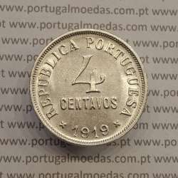 MOEDA DE QUATRO CENTAVOS (4 CENTAVOS) CUPRO-NÍQUEL 1919 SOBERBA MOEDA DE QUATRO CENTAVOS (4 CENTAVOS) CUPRO-NÍQUEL 1919 SOBERBA