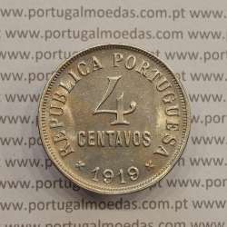 MOEDA DE QUATRO CENTAVOS (4 CENTAVOS) CUPRO-NÍQUEL 1919 BELA
