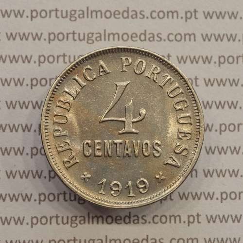 MOEDA DE QUATRO CENTAVOS (4 CENTAVOS) CUPRO-NÍQUEL 1919 BELA
