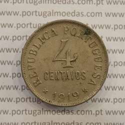 MOEDA DE QUATRO CENTAVOS (4 CENTAVOS) CUPRO-NÍQUEL 1919 MBC MOEDA DE QUATRO CENTAVOS (4 CENTAVOS) CUPRO-NÍQUEL 1919 MBC