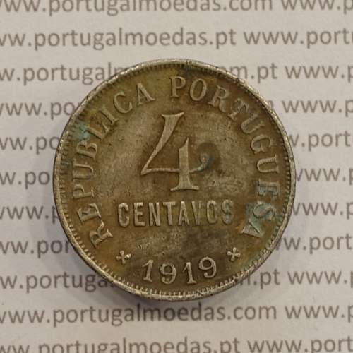 MOEDA DE QUATRO CENTAVOS (4 CENTAVOS) CUPRO-NÍQUEL 1919 BC