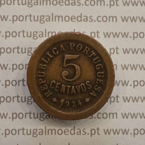 MOEDA DE CINCO CENTAVOS (5 CENTAVOS) BRONZE 1924 BC