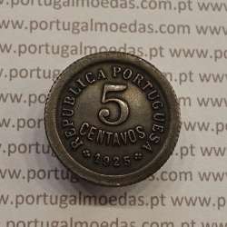 coin 5 Centavos 1925 Bronze, Five Centavos 1925 ($05) Portuguese Republic, (MBC+/Bela-), World Coins Portugal KM 572