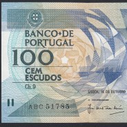 Prefixo de Substituição "ABC" - Nota De 100 Escudos 1986 (Muito Pouco Circulada) Ch.9 Fernando Pessoa - Banco de Portugal