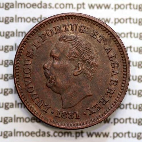 Índia Oitavo de Tanga cobre 1881 "Calcutá - Índia Portuguesa" D. Luis I, (Bela), World Coins Portuguese India KM 307