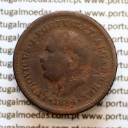 Índia, Oitavo de Tanga cobre 1884, "1/8 Tanga Bombaim - Índia Portuguesa" D. Luis I, (BC), World Coins Portuguese India KM 307