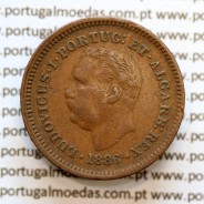 Oitavo de Tanga cobre 1886, "1/8 Tanga Bombaim - Índia Portuguesa" D. Luis I, (MBC+), World Coins Portuguese India KM 307