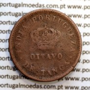 Índia, Oitavo de Tanga cobre 1886, Índia Portuguesa D. Luis I, Eixo deslocado Oblíquo às 5 horas, (BC)