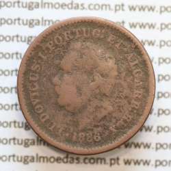 Oitavo de Tanga cobre 1886, "1/8 Tanga Bombaim - Índia Portuguesa" D. Luis I, (BC), World Coins Portuguese India KM 307