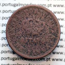 Oitavo de Tanga cobre 1886, "1/8 Tanga Bombaim - Índia Portuguesa" D. Luis I, (REG/MC), World Coins Portuguese India KM 307