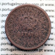 Oitavo de Tanga cobre 1886, "1/8 Tanga Bombaim - Índia Portuguesa" D. Luis I, (REG/MC), World Coins Portuguese India KM 307