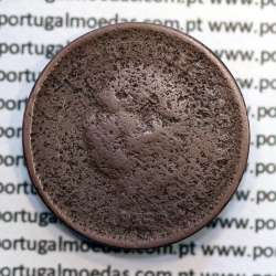 Oitavo de Tanga cobre 1886, "1/8 Tanga Bombaim - Índia Portuguesa" D. Luis I, (REG/MC), World Coins Portuguese India KM 307