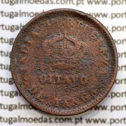 Índia, Oitavo de Tanga cobre 1886, Índia Portuguesa D. Luis I, Eixo deslocado Oblíquo às 7 horas, (BC)