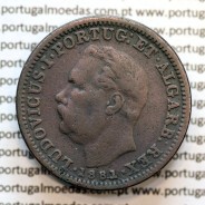 Índia, Quarto de Tanga cobre 1881, "1/4 Tanga Calcutá - Índia Portuguesa" D. Luis I, (MBC-), World Coins Portuguese India KM 308