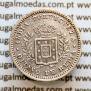 Índia, Oitavo de Rupia prata 1881, "1/8 Rupia Calcutá - Índia Portuguesa" D. Luis I, (MBC), Eixo Oblíquo deslocado ás 7 horas