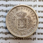 Índia, Oitavo de Rupia prata 1881, "1/8 Rupia Calcutá - Índia Portuguesa" D. Luis I, (MBC), Eixo Oblíquo deslocado ás 5 horas