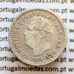 Índia, Oitavo de Rupia prata 1881, "1/8 Rupia Calcutá - Índia Portuguesa" D. Luis I, (MBC), Eixo Oblíquo deslocado ás 5 horas