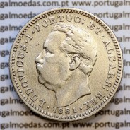 Índia, Meia Rupia prata 1881, "1/2 Rupia Calcutá - Índia Portuguesa" D. Luis I, (MBC), World Coins Portuguese India KM 311
