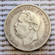 Índia, Meia Rupia prata 1882, "1/2 Rupia Bombaim - Índia Portuguesa" D. Luis I, (MBC), World Coins Portuguese India KM 311