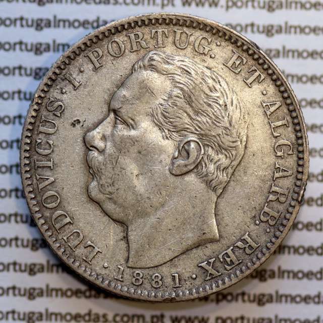 Índia, Uma Rupia prata 1881, "Calcutá - Índia Portuguesa" D. Luis I, (MBC+/BELA-), World Coins Portuguese India KM 312