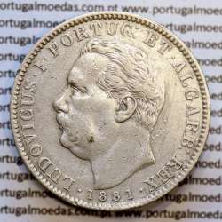 Índia, Uma Rupia prata 1881, "Calcutá - Índia Portuguesa" D. Luis I, (MBC+), World Coins Portuguese India KM 312