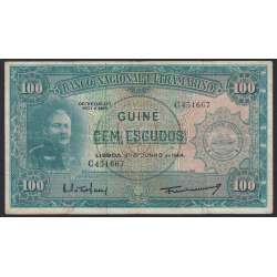 Nota Cem Escudos 1964 João Teixeira Pinto, 100 Escudos 30/06/1964 - Guiné Pick 41 (Circulada)