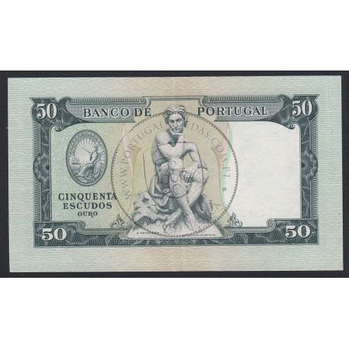 Nota de 50 Escudos 1955 ( Circulada ) "50$00 1955 Ch.7 Fontes Pereira de Mello - Banco de Portugal (24/06/1955)