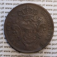 Açores, 10 Réis 1865 cobre  D. Luis I "dez reis 1865 Açores", (BC/MBC-), World Coins Azores KM 14