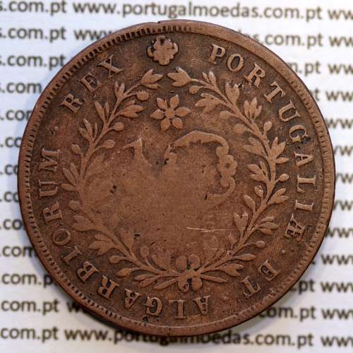 Açores, 10 Réis 1865 cobre  D. Luis I "dez reis 1865 Açores", (BC-/REG), World Coins Azores KM 14