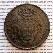 Açores, 20 Réis 1865 cobre  D. Luis I "Vinte réis 1865 Açores, Legenda sem pontos", (MBC-), World Coins Azores KM 15