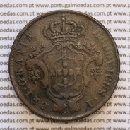 Açores, 20 Réis 1865 cobre  D. Luis I "Vinte réis 1865 Açores, Legenda sem pontos", (MBC-), World Coins Azores KM 15